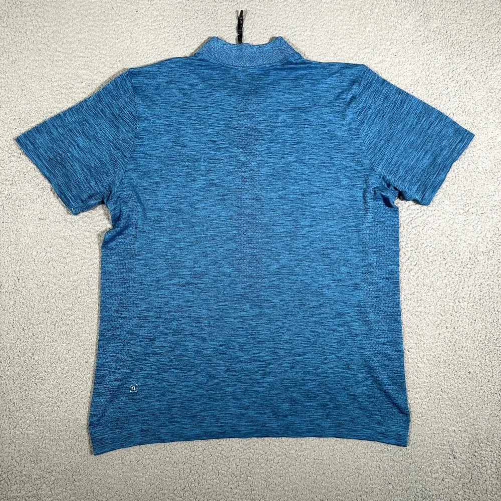 Lululemon Shirt‎ Mens XL Blue Metal Vent 1/4 Zip Pullover Running Wicking Logo